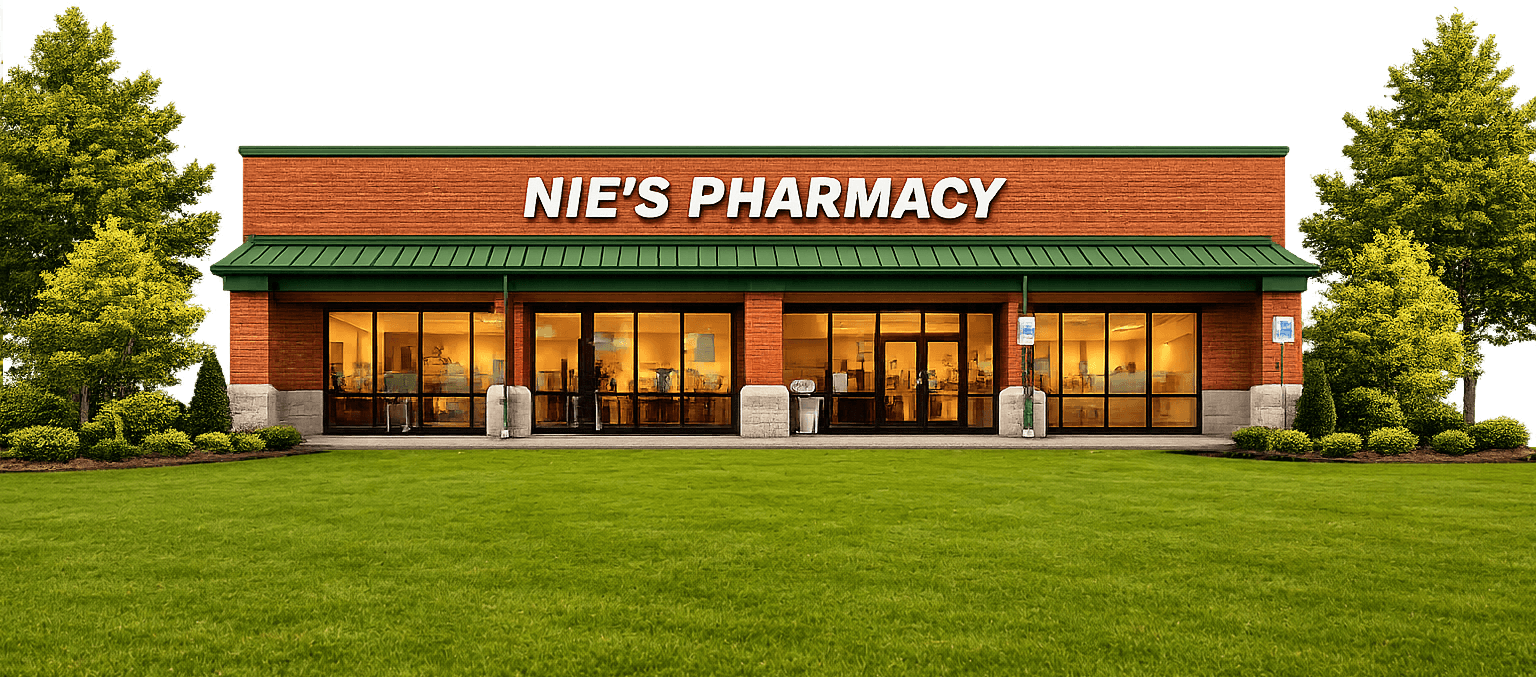 Nie's Pharmacy & Wellness Center storefront in Independence, Kentucky